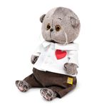 Мягкая игрушка Басик BABY в рубашке с сердечком, 20 см, BB-129