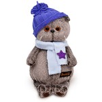 Мягкая игрушка Басик в шапке и шарфе со звездочкой, 22 см, KS22-195