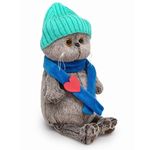 Мягкая игрушка  Басик в шапке и шарфе с сердечком, 22 см, KS22-250