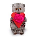 Мягкая игрушка Басик и сердце с цветком, 30 см, KS30-237