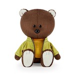 Мягкая игрушка Медведь Федот в оранжевой майке и курточке, 15 см, LE15-072