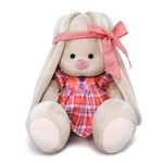 Мягкая игрушка Зайка Ми в клетчатом платье (малый), 18 см, SIDS-404