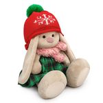 Мягкая игрушка Зайка Ми в шапке со снежинкой (малый), 18 см, SIDS-518