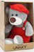 Мягкая игрушка в средней подарочной коробке Медведь Дюкан, 26/36 см в красных комбинезоне и берете, 0640928S-21-511M