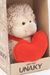 Мягкая игрушка в малой подарочной коробке Ежик Златон, маленький 17 см, с красным сердцем, 0913217-44K