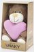 Мягкая игрушка в малой подарочной коробке Медвежонок Сильвестр шоколадный, 20/25 см, с шариками для мелкой моторики с розовым флисовым сердцем, 0913620-33M