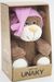Мягкая игрушка в малой подарочной коробке Медвежонок Сильвестр шоколадный, 20/25 см, с шариками для мелкой моторики в розовом колпаке с кисточкой, 0913620-40K