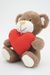 Мягкая игрушка Медвежонок Сильвестр шоколадный, 20/25 см, с шариками для мелкой моторики с красным флисовым сердцем, 0913620-44