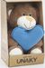 Мягкая игрушка в средней подарочной коробке Медвежонок Сильвестр шоколадный, 20/25 см, с шариками для мелкой моторики с голубым флисовым сердцем, 0913620-60M