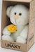 Мягкая игрушка в малой подарочной коробке Медвеженок Сильвестр белый, 20/25 см с желтой розой , 0913820-211K