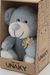 Мягкая игрушка в малой подарочной коробке Медвежонок Сильвестр серый, 20/25 см, с шариками для мелкой моторики с фрезиями, 0913920-210K
