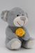 Мягкая игрушка Медвежонок Сильвестр серый, 20/25 см, с шариками для мелкой моторики с желтой розой , 0913920-211