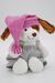 Мягкая игрушка Щенок Лапушка 20/26 см, в сером комбинезоне и в розовом колпаке с кисточкой, 0968320-39-40
